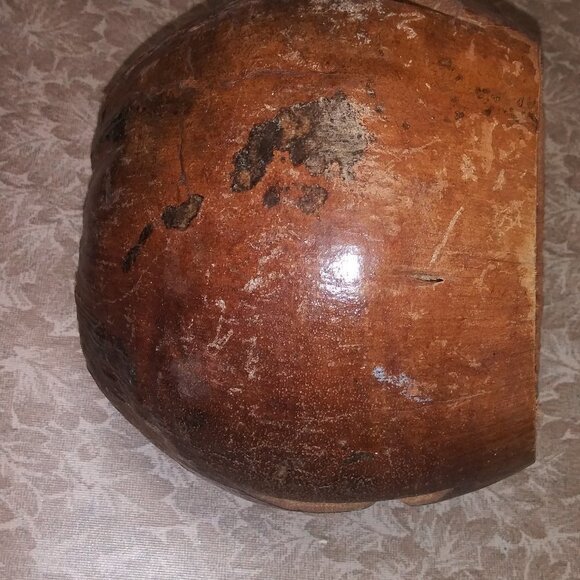 VTG CARVED COCONUT TIKI PIRATE HEAD drink holder/decor Ugly man face Hawaiian - Picture 10 of 10